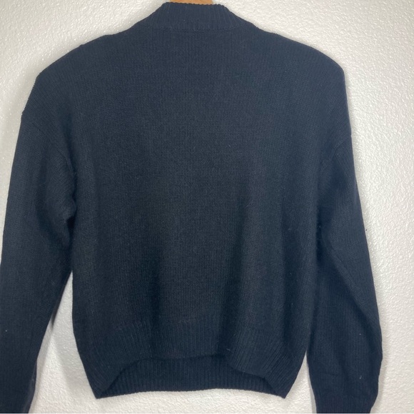 Vintage Pierre Cardin Silk Beaded Sweater Black L Rabbit Hair Shoulder Pads - Picture 9 of 14